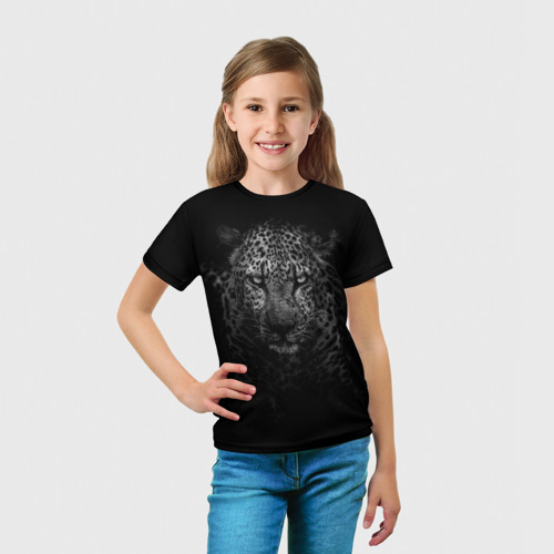 Детская футболка 3D Суровый леопард, цвет 3D печать - фото 5