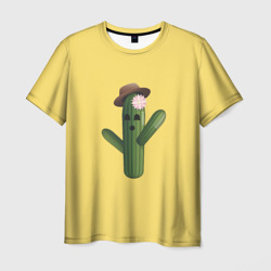 Кактус с шляпой  – Мужская футболка 3D с принтом купить со скидкой в -23%