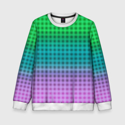 Детский свитшот 3D Gradient lilac green plaid