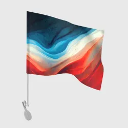 Флаг для автомобиля Неоновые яркие волны