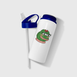 Бутылка для воды с трубочкой Лягушка Пепе девочка - фото 2