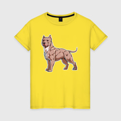 Американский пёс булли – Женская футболка хлопок с принтом купить со скидкой в -20%