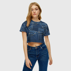 Женская футболка Crop-top 3D Джинсовка jeans - фото 2