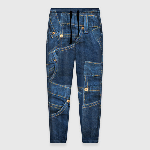 Мужские брюки с принтом Джинсовка jeans, вид спереди №1