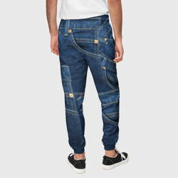 Брюки с принтом Джинсовка jeans для мужчины, вид на модели сзади №2. Цвет основы: черный