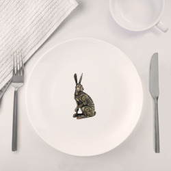 Набор: тарелка + кружка Бронзовый заяц - скульптура - art - фото 2