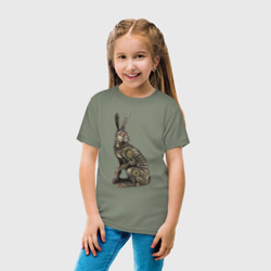 Детская футболка хлопок Бронзовый заяц - скульптура - art - фото 2