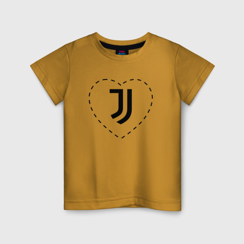 Детская футболка хлопок с принтом Лого Juventus в сердечке, вид спереди #2