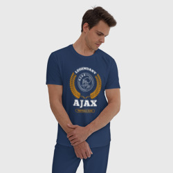 Мужская пижама хлопок Лого Ajax и надпись legendary football club - фото 2