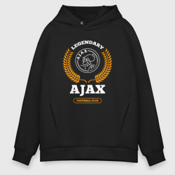 Мужское худи Oversize хлопок Лого Ajax и надпись legendary football club