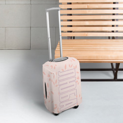 Чехол для чемодана 3D Люба по-вертикали с розовым фоном - фото 2