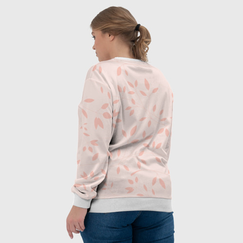 Женский свитшот 3D Люба по-вертикали с розовым фоном, цвет 3D печать - фото 7