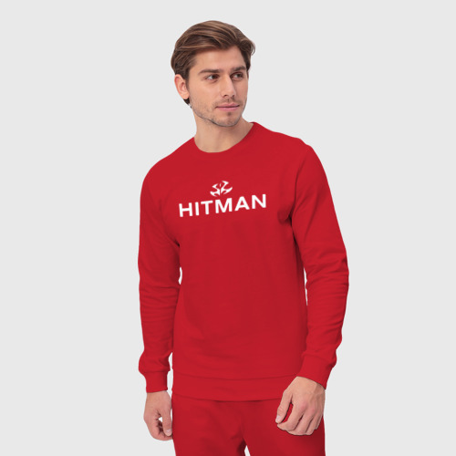 Мужской костюм хлопок Hitman - лого, цвет красный - фото 5