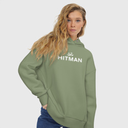 Женское худи Oversize хлопок Hitman - лого - фото 2