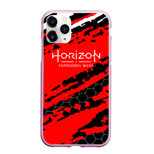 Чехол для iPhone 11 Pro Max матовый horizon forbidden west - Соты Краска, цвет розовый