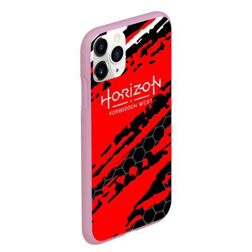 Чехол для iPhone 11 Pro Max матовый horizon forbidden west - Соты Краска, цвет розовый - фото 3