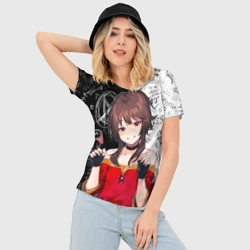 Женская футболка 3D Slim Мегумин - Коносуба - фото 2