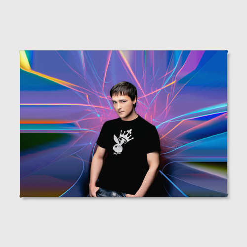 Холст прямоугольный Юрий Шатунов на неоновом фоне, цвет 3D печать - фото 2