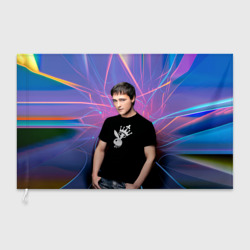 Юрий Шатунов на неоновом фоне – Флаг 3D с принтом купить