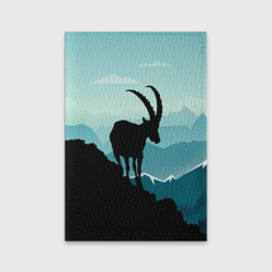 Обложка для паспорта матовая кожа Горный козел и горы