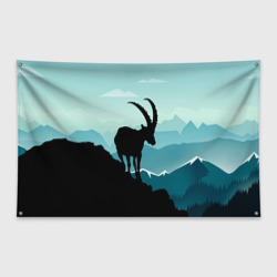 Флаг-баннер Горный козел и горы