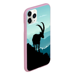 Чехол для iPhone 11 Pro Max матовый Горный козел и горы - фото 2
