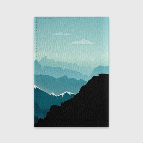 Обложка для паспорта матовая кожа Горный козел и горы, цвет зеленый - фото 2