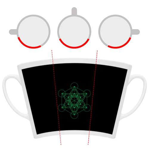 Кружка Латте Куб Метатрона на чёрном фоне - фото 6