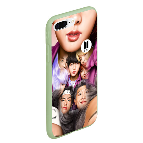 Чехол для iPhone 7Plus/8 Plus матовый с принтом BTS Team Photo, вид сбоку #3