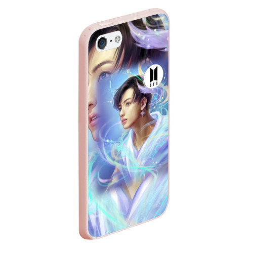 Чехол для iPhone 5/5S матовый BTS JK, цвет светло-розовый - фото 3