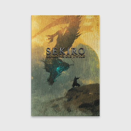 Обложка для паспорта матовая кожа Секиро и дракон, цвет фиолетовый