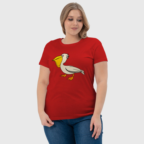 Женская футболка хлопок с принтом Маленький пеликан, фото #4