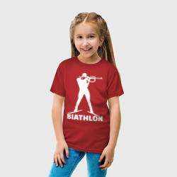 Детская футболка хлопок Биатлонист в положении стоя - фото 2