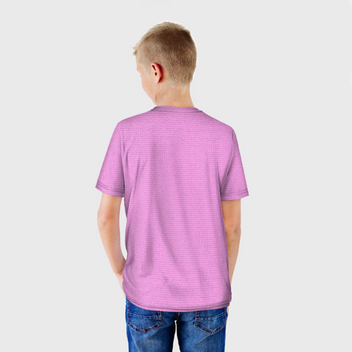 Детская футболка 3D с принтом Юрий Шатунов с белой розой, вид сзади #2