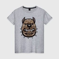 Американский булли злой – Женская футболка хлопок с принтом купить со скидкой в -20%