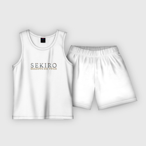 Детская пижама с шортами хлопок Секиро лого, цвет белый