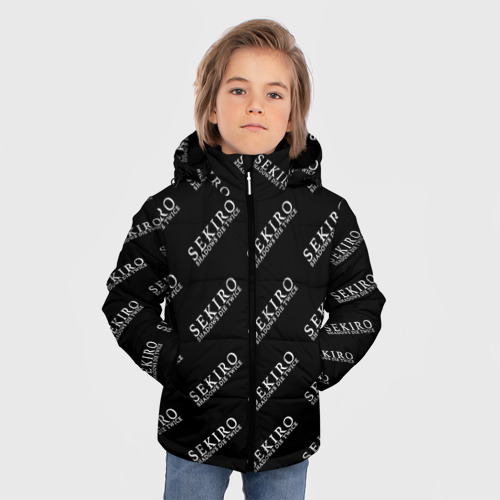 Зимняя куртка для мальчиков 3D Секиро лого узор, цвет светло-серый - фото 3