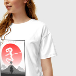 Женская футболка хлопок Oversize Солнце Секиро - фото 2