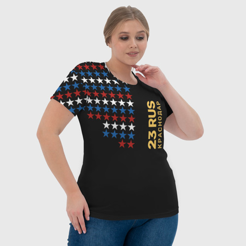 Женская футболка 3D с принтом 23 RUS Краснодар, фото #4