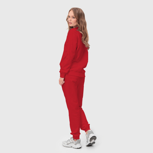 Женский костюм хлопок Капибара в штанишках на лямках, цвет красный - фото 4