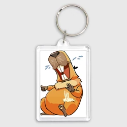 Брелок прямоугольный 35*50 Капибара угорает от смеха!