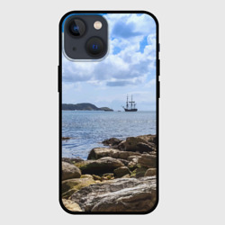 Чехол для iPhone 13 mini Парусник на горизонте океана