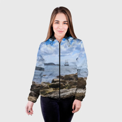 Женская куртка 3D Парусник на горизонте океана - фото 2