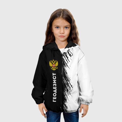 Детская куртка 3D Геодезист из России и герб РФ: по-вертикали, цвет черный - фото 4