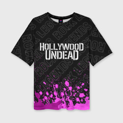 Женская футболка oversize 3D Hollywood Undead rock Legends: символ сверху