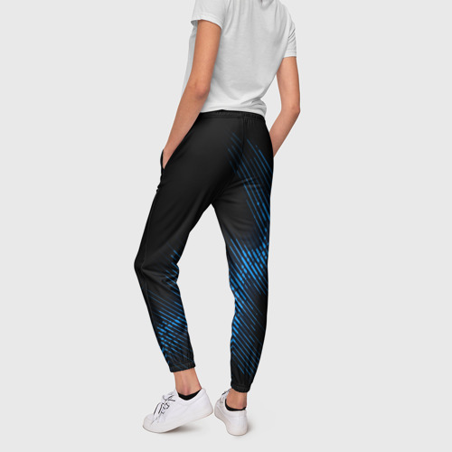 Женские брюки 3D с принтом Metallica звуковая волна, вид сзади #2