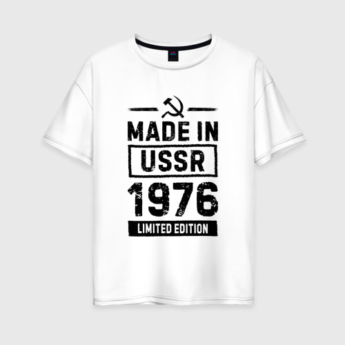 Женская футболка хлопок Oversize с принтом Made in USSR 1976 limited edition, вид спереди #2