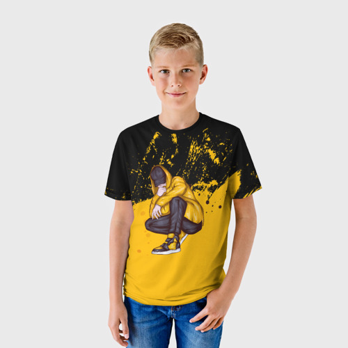 Детская футболка 3D с принтом Стиль хип хоп, фото на моделе #1