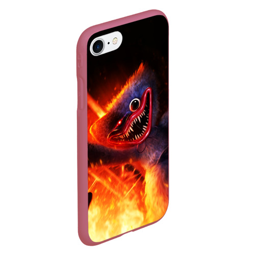Чехол для iPhone 7/8 матовый с принтом Хагги Вагги в огне, вид сбоку #3