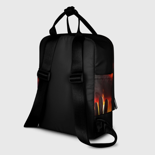 Женский рюкзак 3D с принтом Хагги Вагги в огне, вид сзади #1